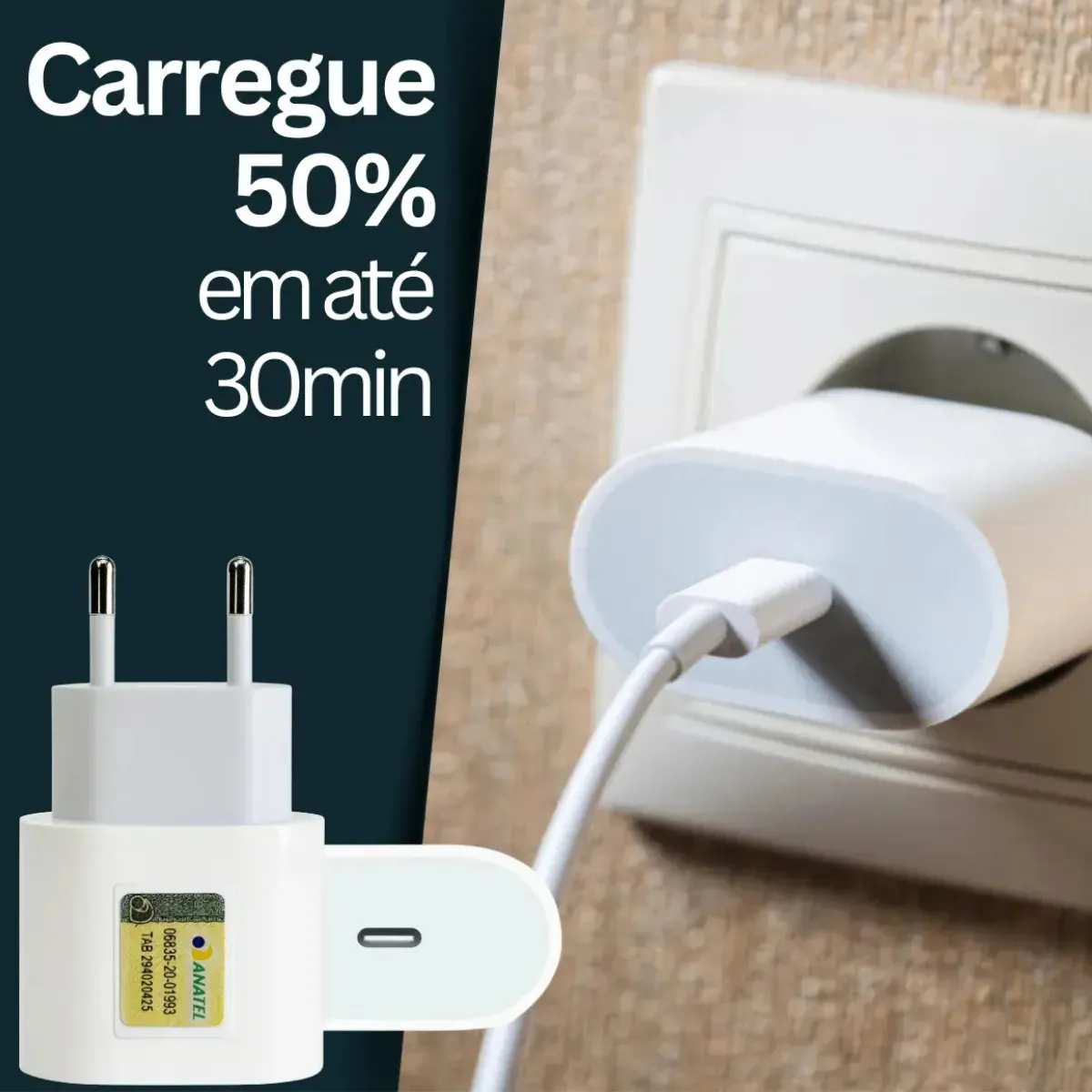 Carregador Fonte Iphone Original 20w Tipo C Turbo - Imagem 5