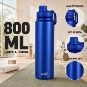 Garrafa Térmica 800ml Água Gelada Squeeze Inox